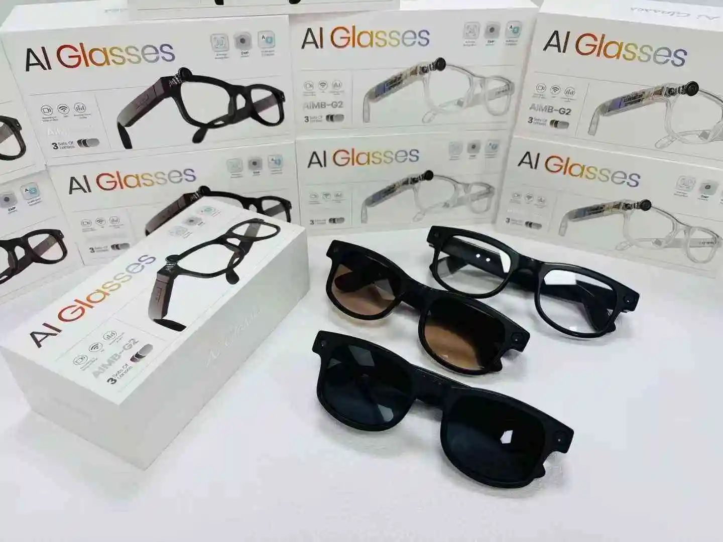 Carey AIMB-G2 AI Smart Glasses 4K Dual Camera BT Wireless IPX-4 Waterproof, Touch Control 2026 PK M01 PRO Type-C AR Navigation