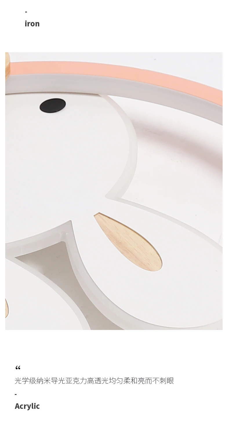 

Потолочный светильник для детской комнаты, милый Декор в виде зайчика, потолочная люстра в виде мультяшного кролика для мальчиков и девочек, лампа для детской спальни