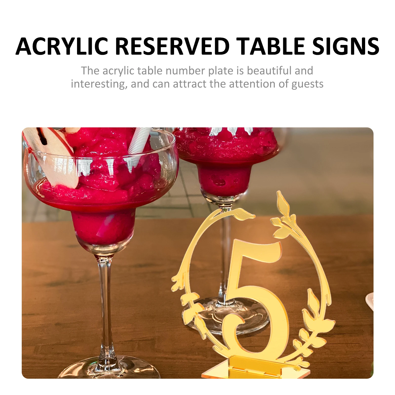 

10pcs Acrylic Table Number Plate Custom Seating Wedding Reserved Signs Decorative Props Reusable Banquet Restaurant Party