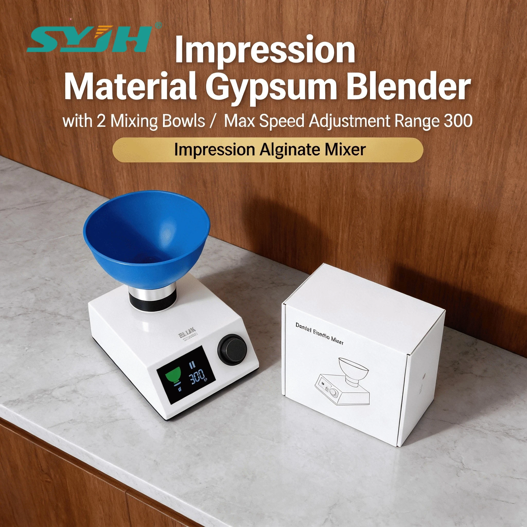 

SYJH Max 300RPM Dental Electric Mixer Impression Material Gypsum with 2 Mixing Bowls Dentist Alginate Printing Blender Equipment