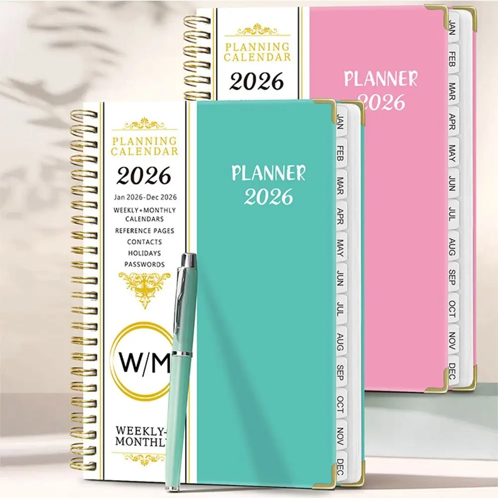 

Yearly Schedule 2026 Planner Notebook Spiral Binding 365 Days Diary Office Work Planner 71 Sheet/142 Pages Plan Schedule