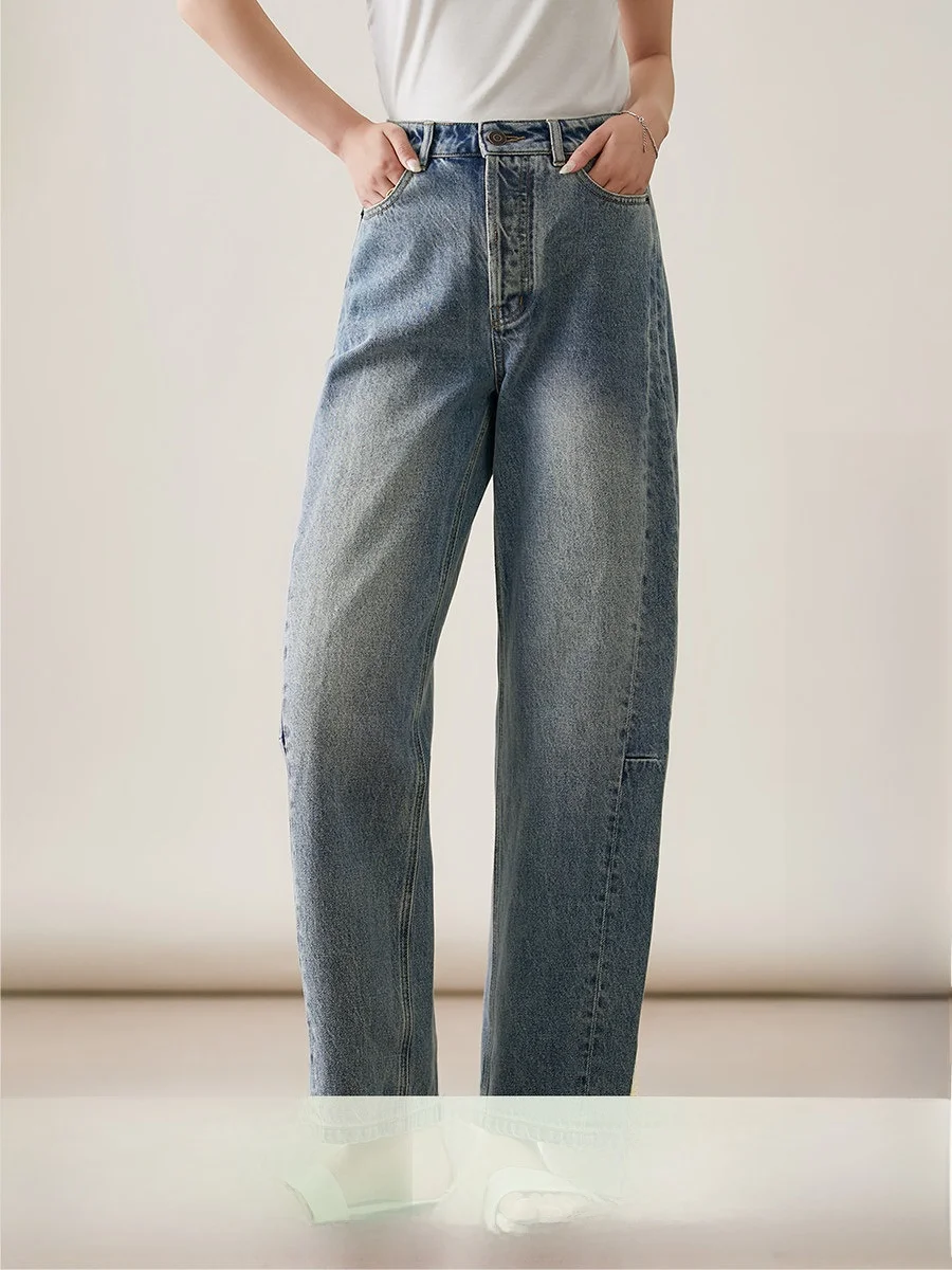 

Женские джинсы Xhange с высокой талией, свободного кроя, в стиле деконструкции, винтажные, из денима, весенняя новинка, комфортные, дышащие