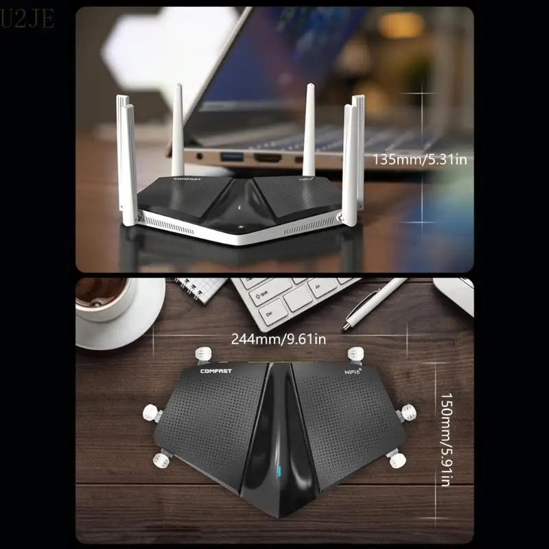 U2JE Espandere copertura Internet con router a doppia banda Ax3000 WiFi 6 Gigabit Router connessione Internet