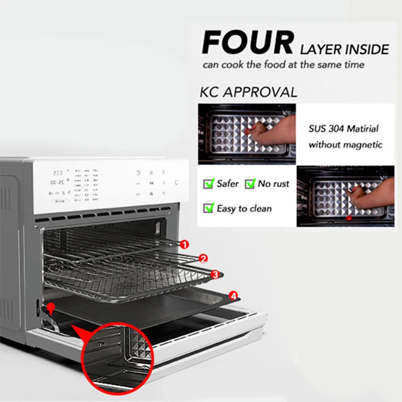 30L Electric Smart Large Capacity Countertop Convection Oven Digital Stainless Steel Air Fryer Toaster Oven Combo