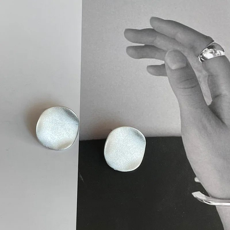 Exaggerated Matte Frosted Stud Piercing Earrings For Women Girl Fashion New Jewelry Party Lady Gift pendientes mujer