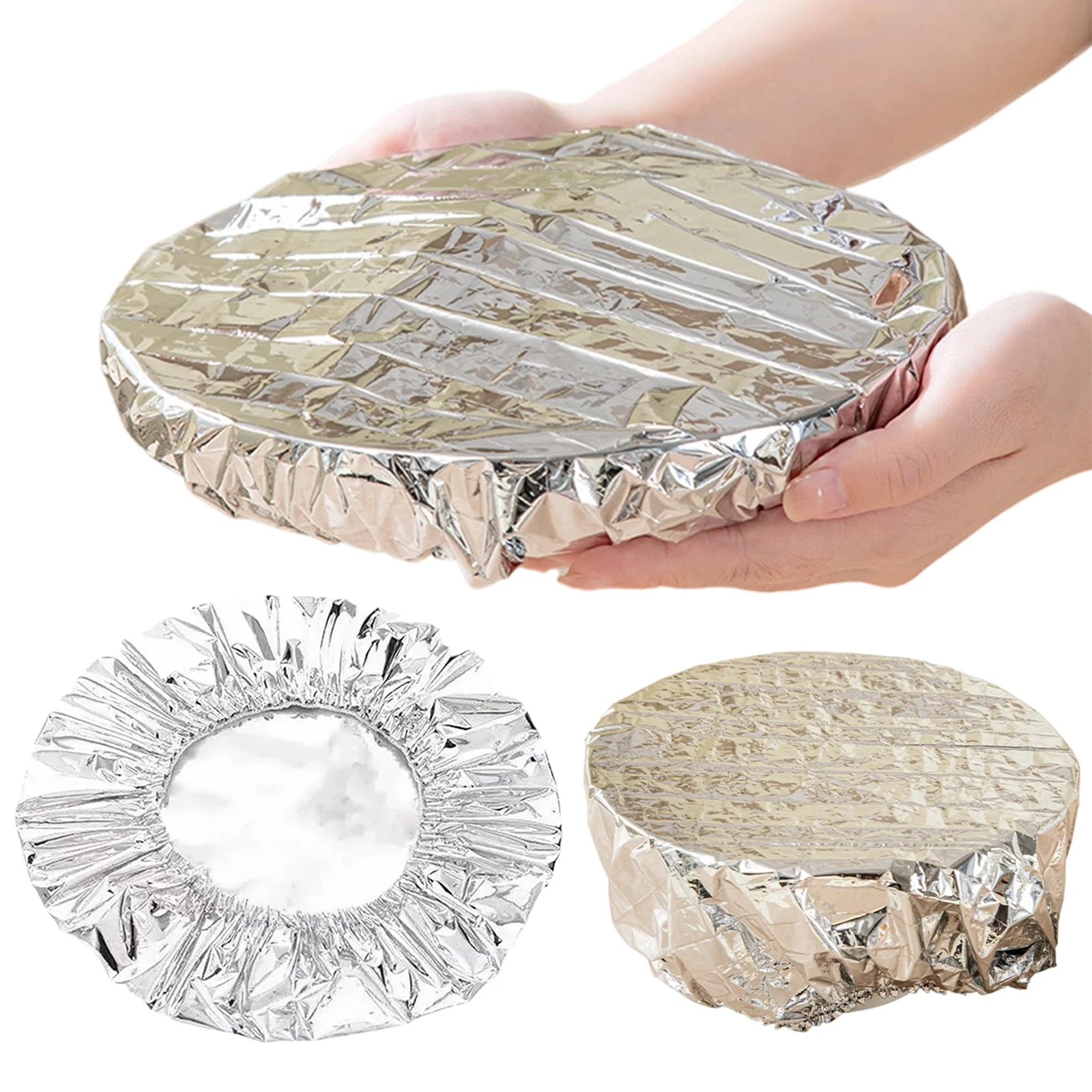 Aluminum Foil Insulated Covers Multifunctional Refrigerator Storage Shield Lids Elastic Heat Retaining Cover for Bowls & Plates