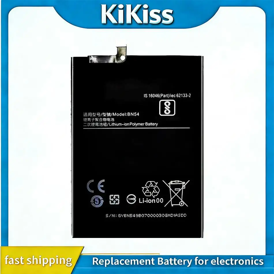 

Долговечная батарея 5020 мАч для Xiaomi Redmi Note 9 5G 10X 4G BN54 Note9, легкая, для мобильного телефона