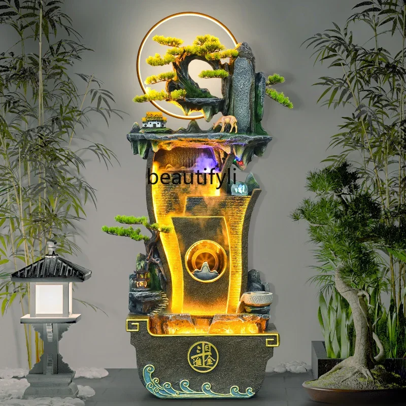 

Flowing water ornament office living room floor-to-ceiling feng shui curtain wall circulation, fortune, opening gifts