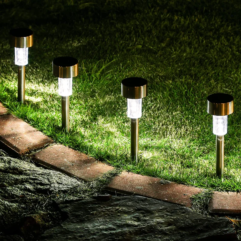 Outdoor impermeável LED Solar Lights, Iluminação de Paisagem, Lâmpada Solar, Jardim Lights, Pathway, Pátio, Quintal Decoração