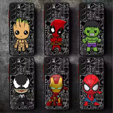 Marvel Groot Deadpool Case for Samsung Galaxy S24 Ultra S23 Ultra S20 FE S21 S22 Plus S10 S9 S23 5G Matte Cover