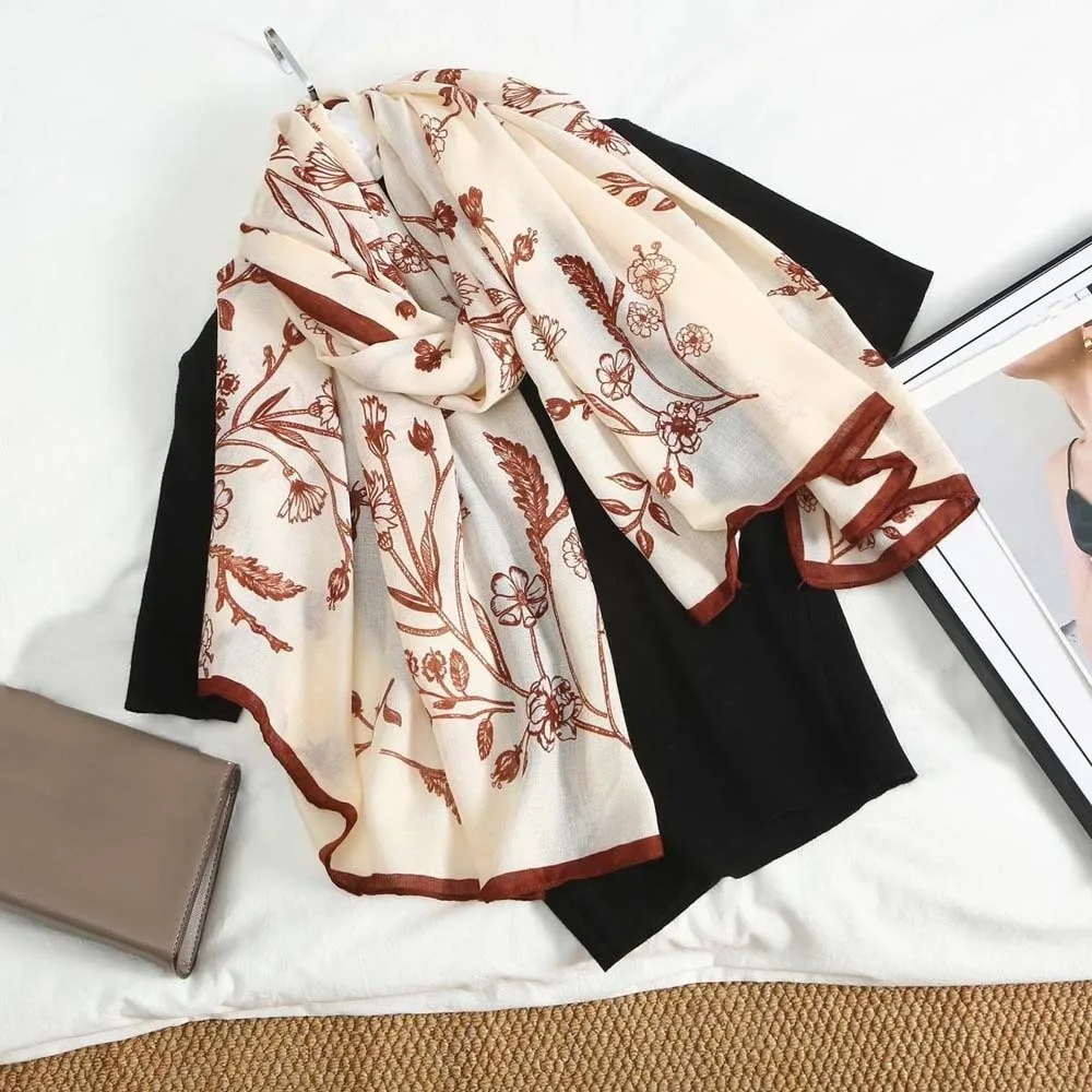 

Дышащий женский шарф с цветочным узором, длинный тонкий большой платок с птичьим принтом, полиэстер, впитывающий пот, солнцезащитный головной платок для отпуска