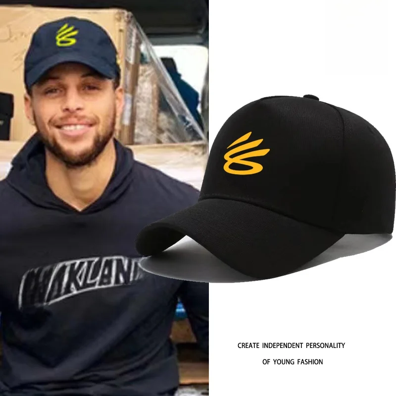 Gorra de béisbol deportiva con nuevo logotipo Curry, bordado de gesto de tres puntos, gorras de baloncesto, gorras de pico de pato, gorras de algodón unisex versátiles