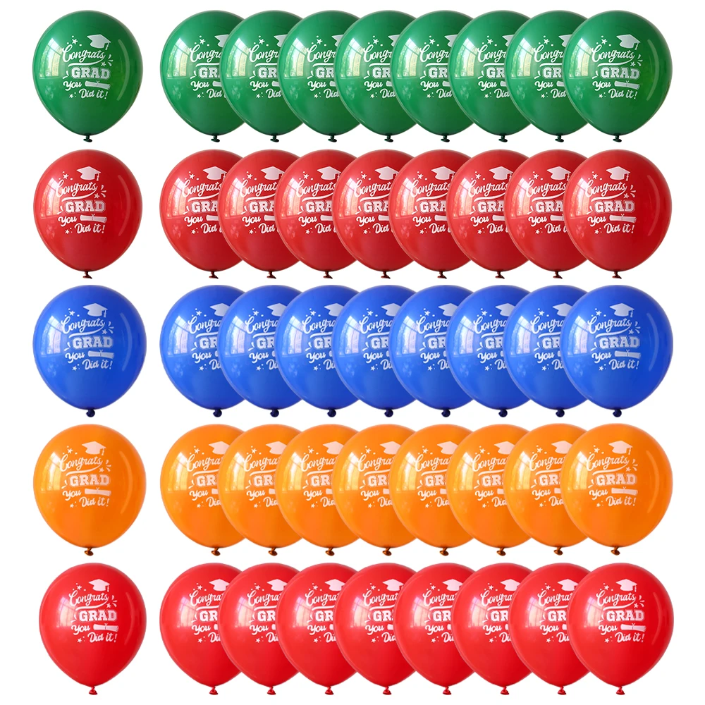

10/30Pcs Graduation Balloons 10in 12in Burgundy Red Blue GRAD Latex Balloon Congrats Grad Kindergarten Graduation Decor Globos