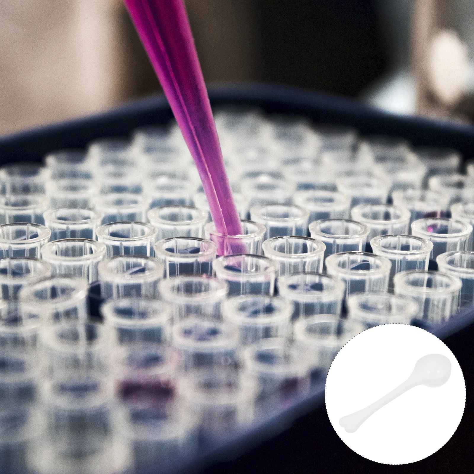 

100 Pcs Plastic Spoon Measuring Scoops Lab Mini Spoons Micro Measure Sugar Tablespoon