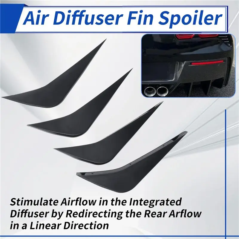 Excellent-Car Rear Bumper Air Diffuser Fin Spoiler For Corvette C7 2014-2019