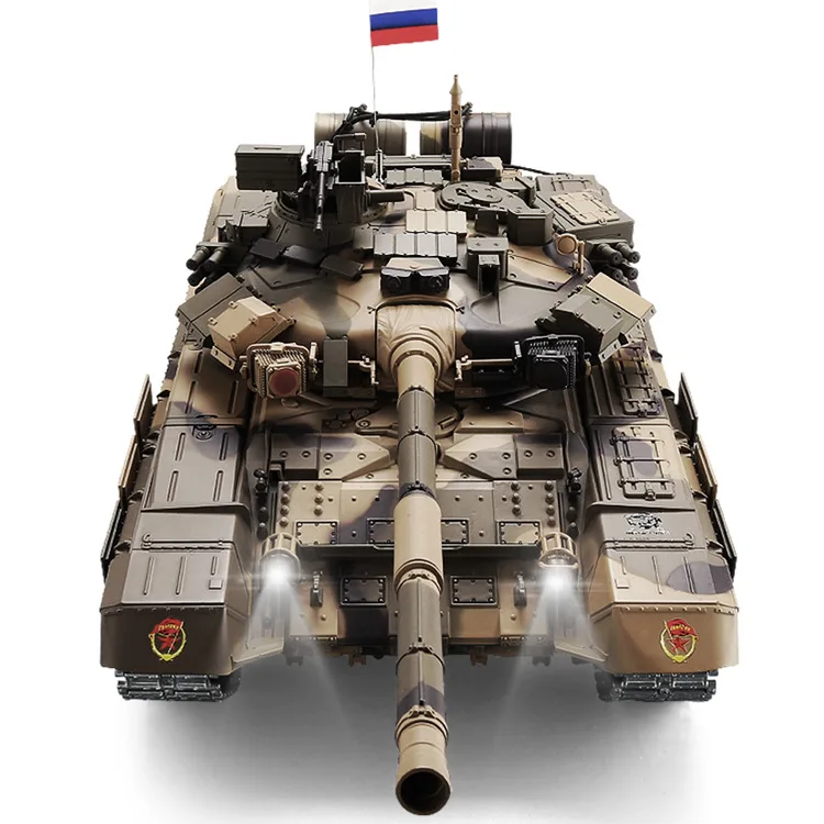 Henglong 3938 T-90 Metal Russian Main Battle Tank RC Model Can Launch Simulation Model Crawler Electric Remote Control Toy Car