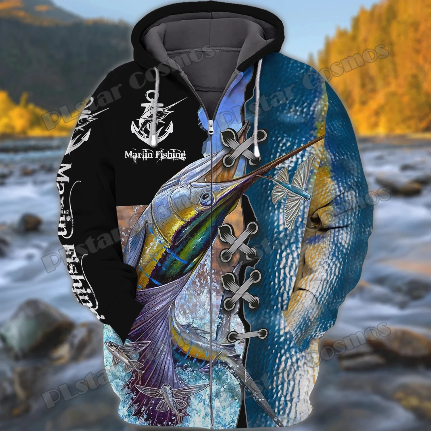 

PLstar Cosmos Marlin Fishing 3D All Over Printed Fashion Men's Zipper Hoodie Autumn Unisex Casual Hooded zipper jacket QDY45