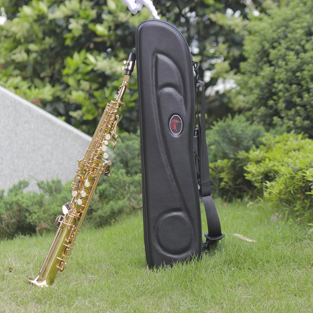 SLADE Soprano Saxophone Bb Golden Straight Sax Woowind Instrument Brass Body Saxfone with Leather Case Reeds Parts Accessories