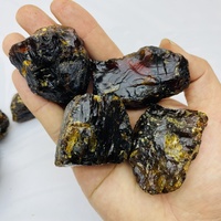 Natural Amber Crystal Rough, Northern Lights Burmese Blood Amber, Vintage Stone Material, Chakra Witchcraft Decor, Rainbow Stone
