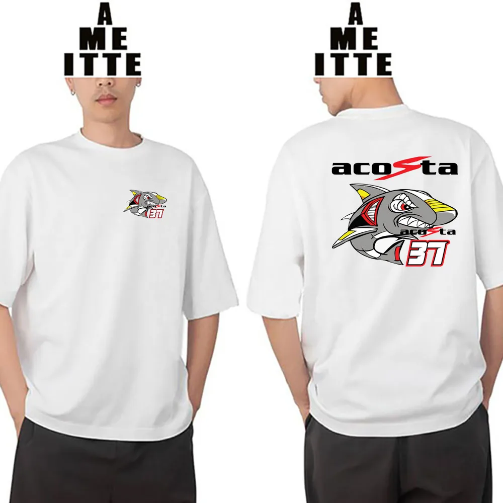 قمصان رياضية للرجال بأكمام قصيرة لركوب الدراجات النارية والمغامرات ، أبيض ، ديجو أكوستا 37 ، تي شيرت أسطورة القرش جي بي ، صيف ، تيشيرتات جديدة ، تي شيرتات #1