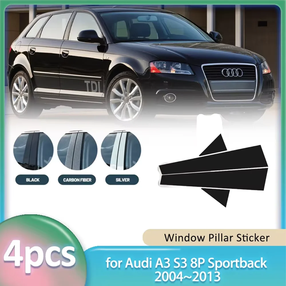 

Наклейка на окно для Audi A3 S3 8P Sportback 2004 ~ 2013 2005, 2006 2007 2008 2009 2010 2011 2012 автомобильный ПК, материал B C, стойка, крышка, дверная наклейка, часть аксессуаров