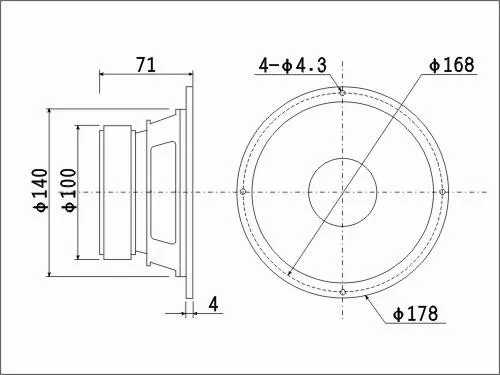 1 Pieces Kasun QA-6100/QS-6210 6.5\'\' Midrange Speaker Driver Unit Black PP Cone 8ohm/130W Speaker Panel D168-178mm