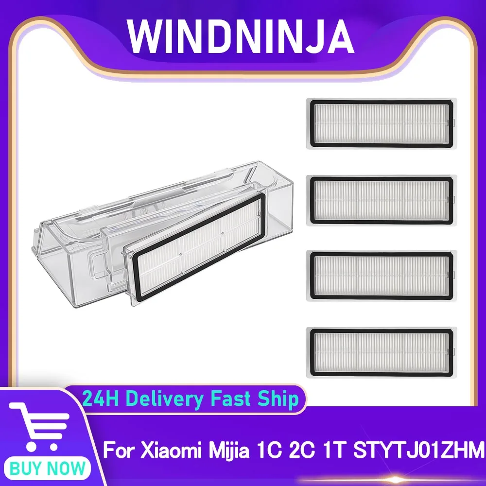 Dust Bin Hepa Filter Spare Part For Xiaomi Mijia STYTJ01ZHM 1C MI Robot Vacuum Dust Collection Box Garbage Box Accessories