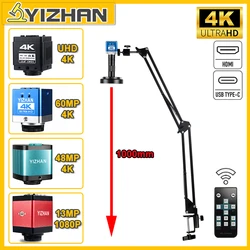 YIZHAN 150X Electron Video Microscope 1080P 4K 48MP 60MP HD Industrial Camera HDMI USB HDMI Repair Tools Foldable Metal Bracket