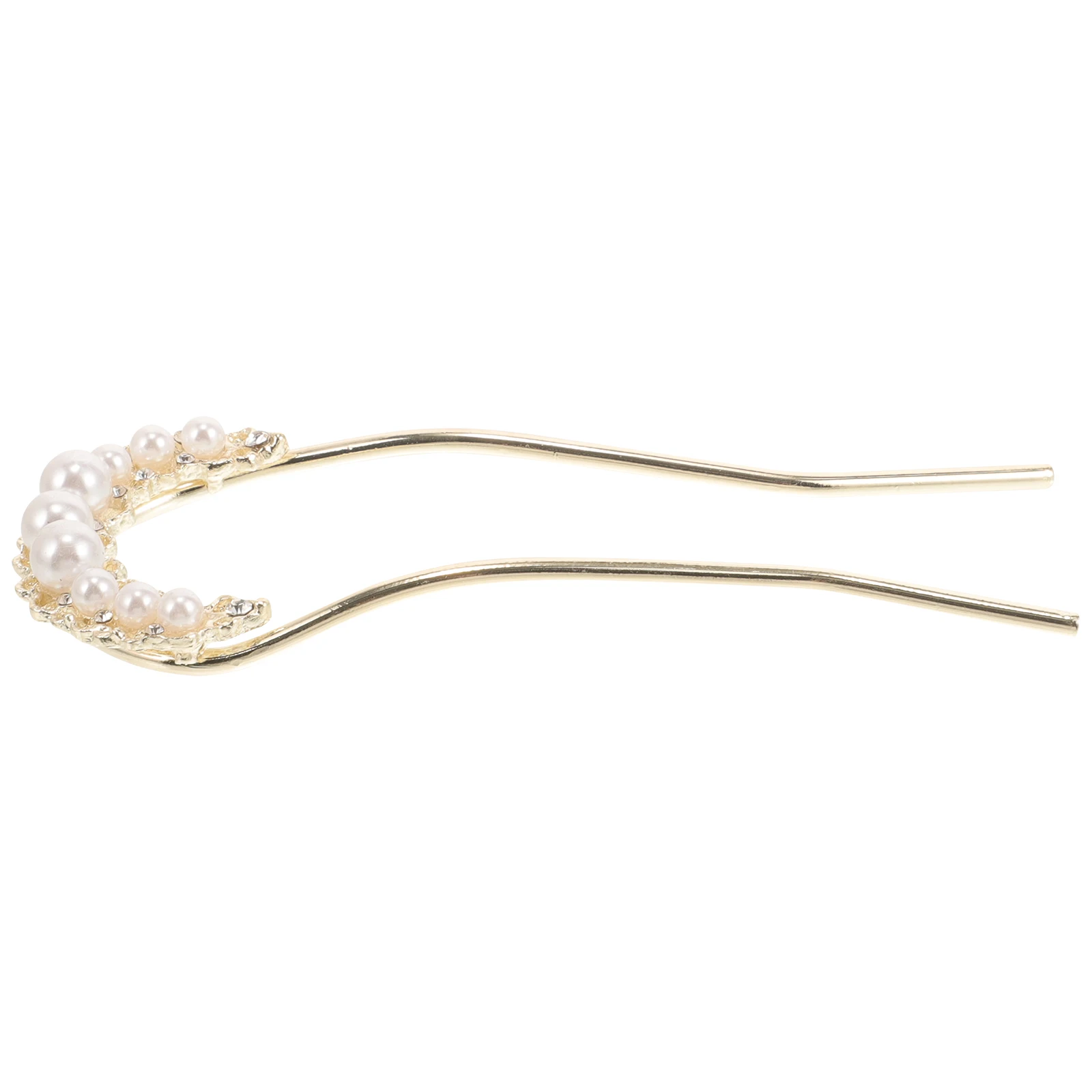 

U-Shaped Pearl Hairpin Elegant Hair Fork For Bun Styling Strong Hold Chignon Pin Decorative Hair Accessories For Women