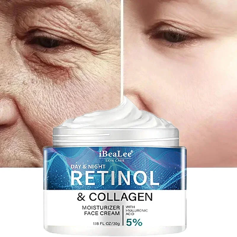 Retinol ครีมต่อต้านริ้วรอยสําหรับชาย Collagen Anti-Aging Removal Face & คอริ้วรอยที่มีประสิทธิภาพชุ่มชื่นกระชับเกาหลี Skin Care