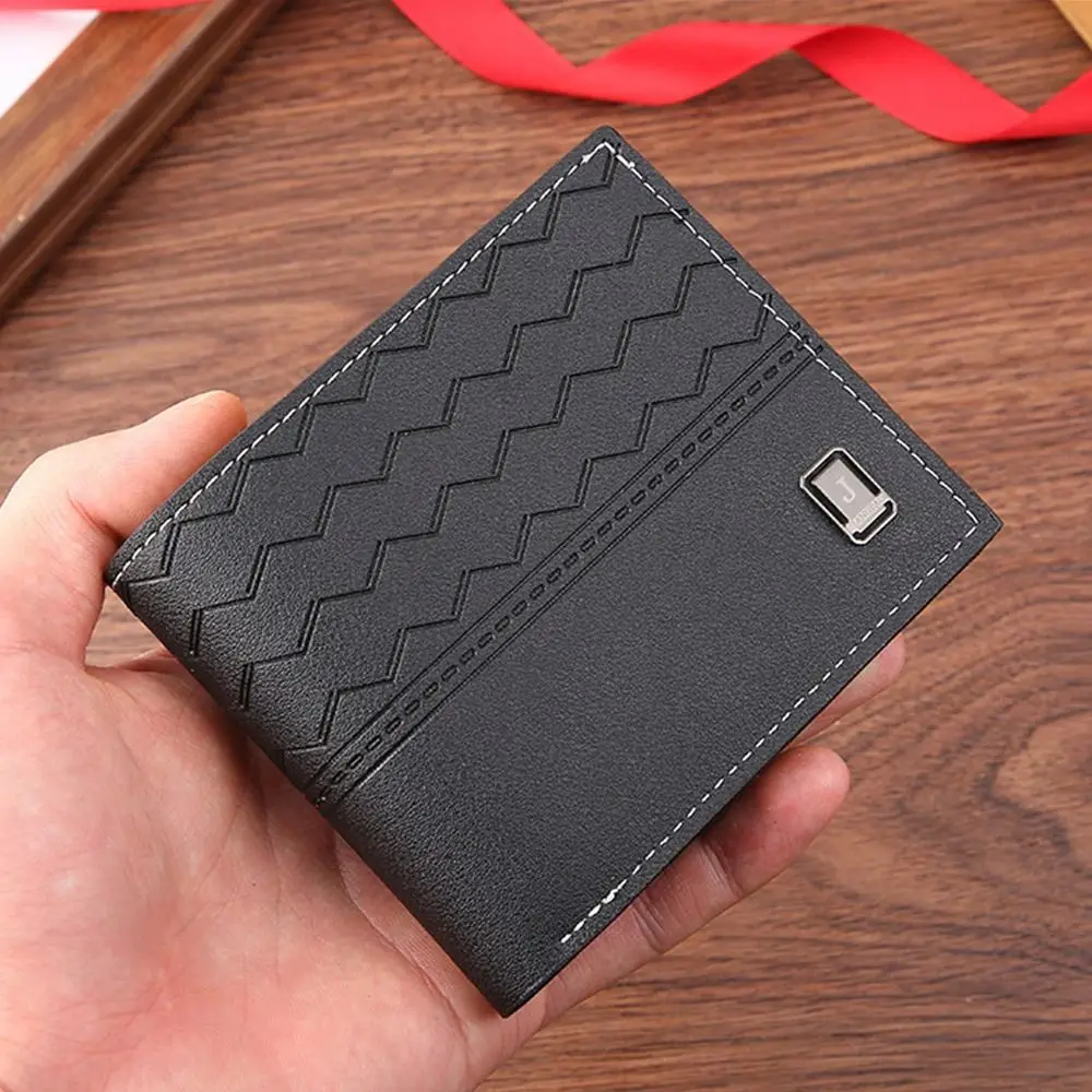 Portable Two-fold Men Foldable Wallet Multi-position Multi-card PU Leather Wallet Skin Soft Men's Short Wallet Shopping