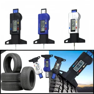 Digital Tire Tread Depth Gauge 0-25mm LCD Car Auto Tyre Wear Detection Measuring Tool High Precision Monitoring Meter