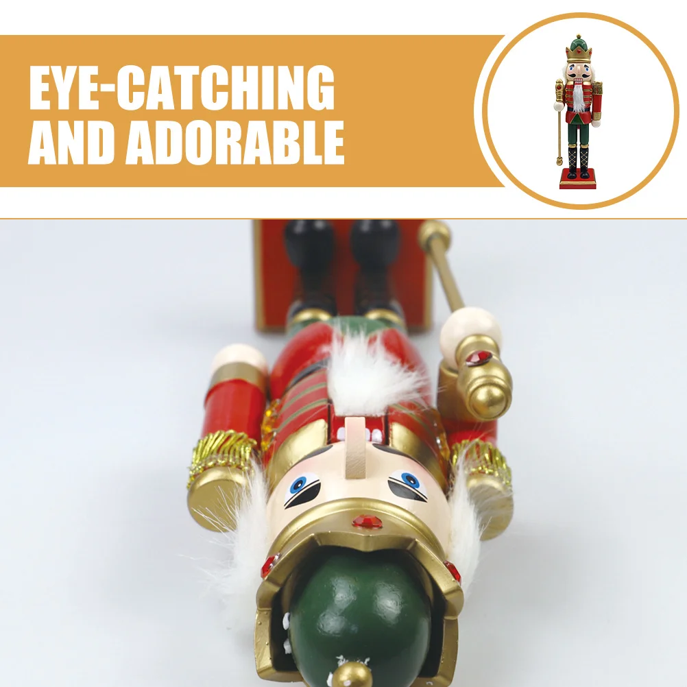 

Festive Wooden Nutcracker Craft Christmas Gift Idea Decorative Soldier Statue for Tabletop Holiday Themed Ambiance