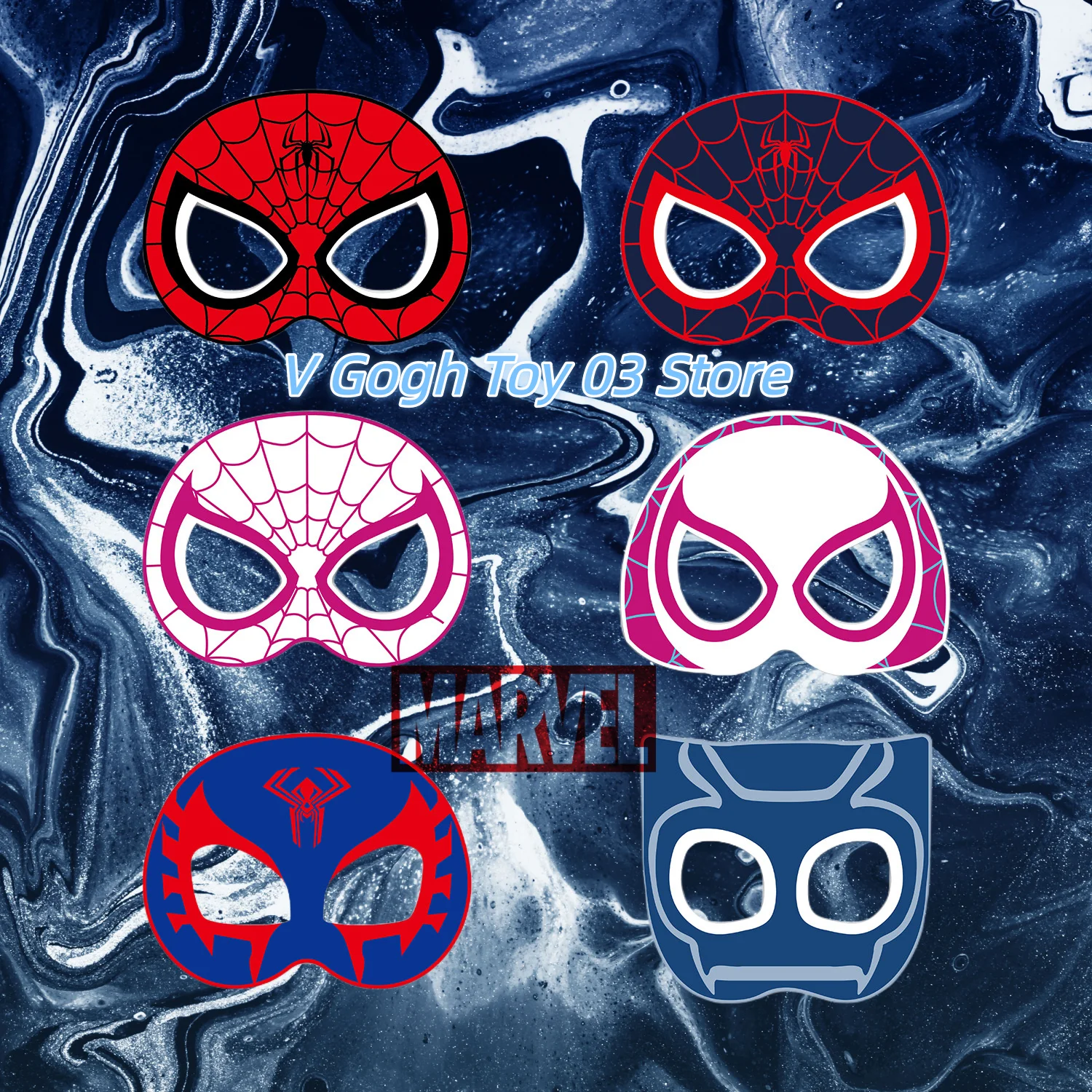 Décoration de fête super-héros Spider Man, 6/12 pièces, accessoires de Cosplay, lunettes en papier, masques Photo pour enfants, fournitures de fête d'anniversaire pour enfants