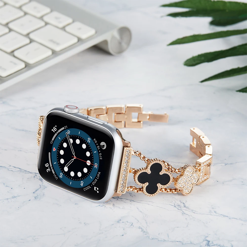 Metal Diamond Strap for Apple Watch band 44mm 40mm 42mm 38mm 45mm 41mm 49mm Women Bracelet iWatch Series Ultra 8 7 6 5 3 SE Band