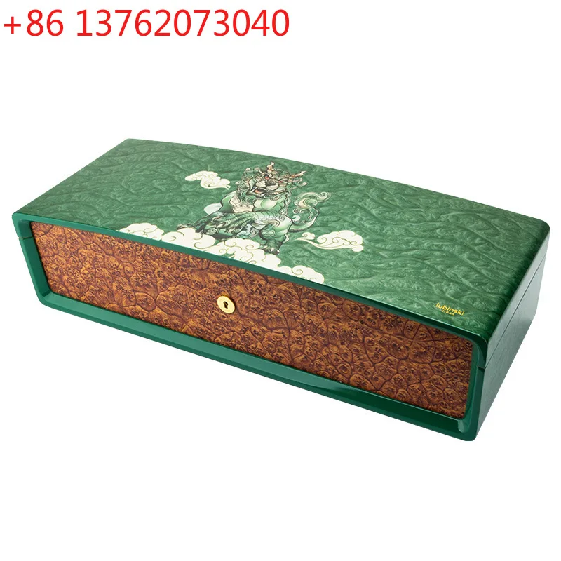 

Cedar Wood Cigar Humidor Piano Paint Cigar Humidor Mellow Storage Cigar Box With Humidifier Hygrometer Large Capacity Humidor
