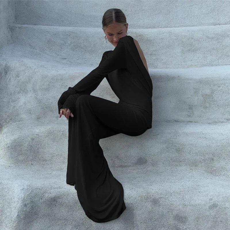 Ele Long Sve Slim Fit Beach Sand Neues Damen-Kleid mit hoher Taille, V-Ne-Reißverschluss, ganzjährig, lässig, sexy