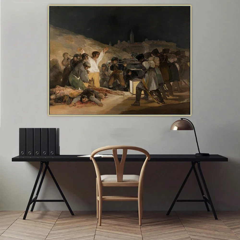 Citon Francisco Goya《The Third of May 1808 in Madrid》Canvas Art Oil Painting Art Picture Wall Background Decor Home Decoration