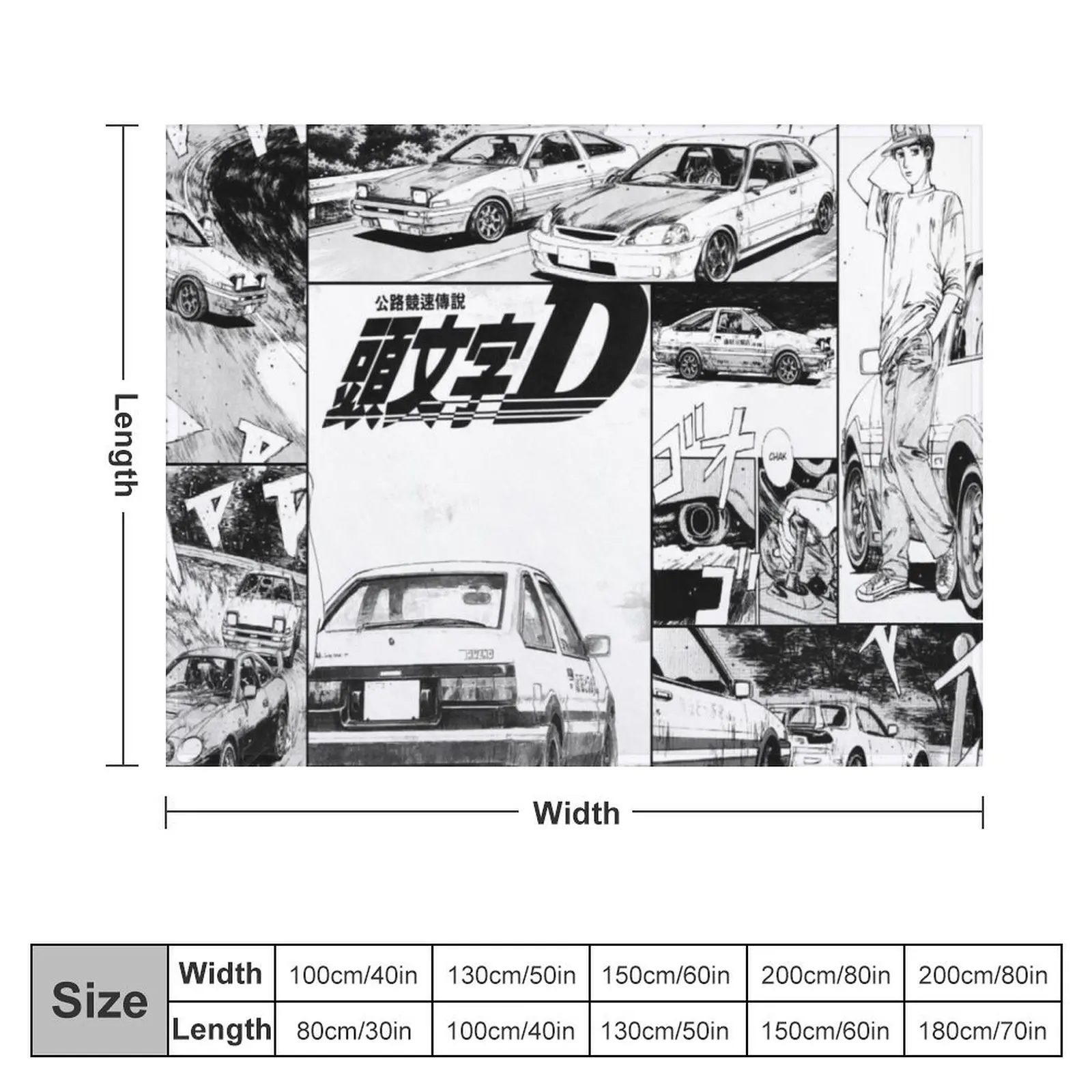 Initial D Throw Blanket Stuffeds funny gift Flannel Decorative Sofa Blankets