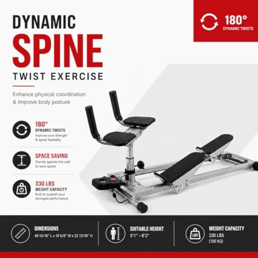 Home gym crawling exercise machine with counter, spine twist and stretch trainer for full body workout, low-impact cardio machi