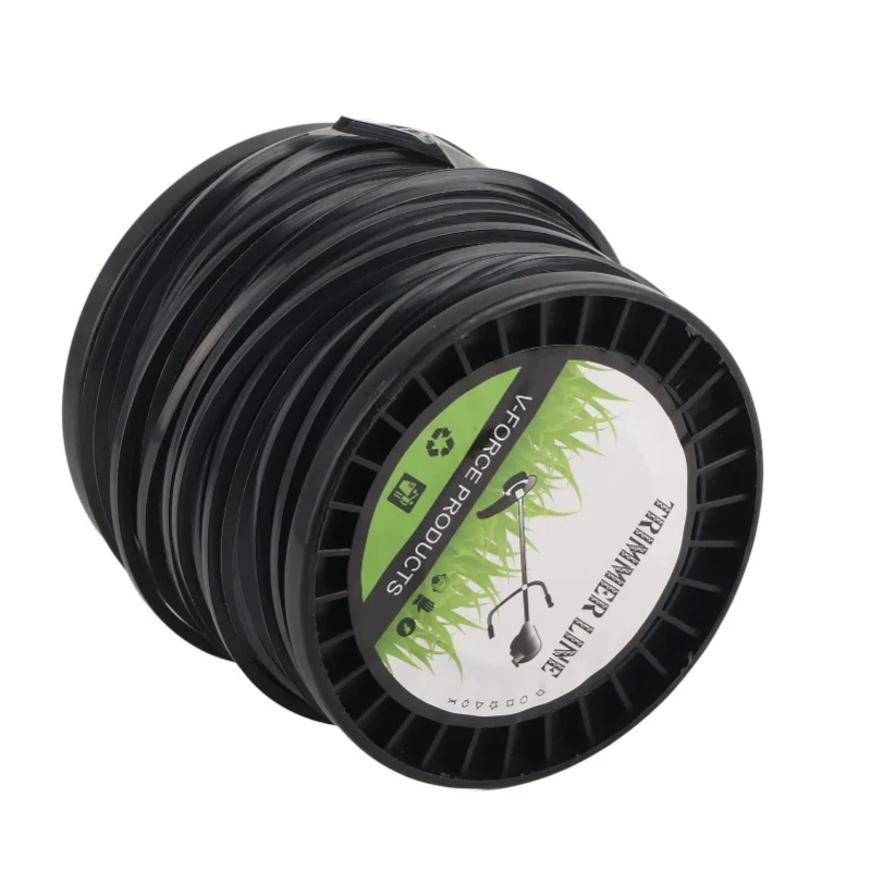 3.3mm String Trimmer Line High Cutting Efficiency Low Noise Quadrate Black Trimmer Line For Most Lawn Mowers Farm 50m