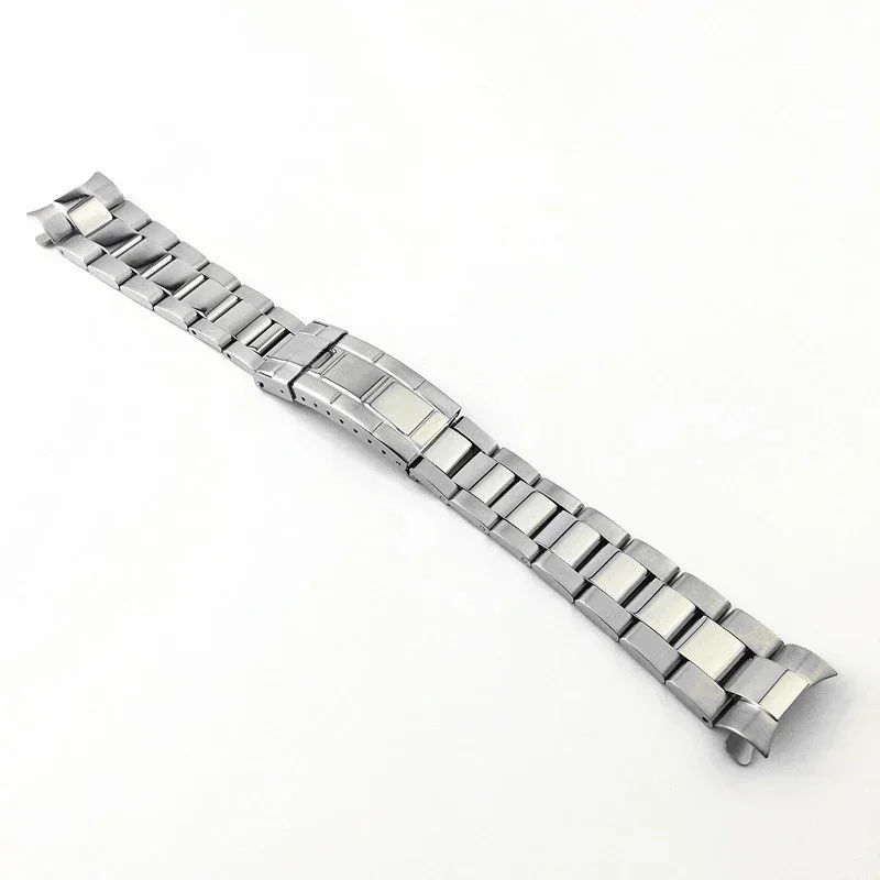 Correa de reloj con extremo curvado de ostra de acero inoxidable cepillado Vintage para pulsera Rolex de 20mm compatible con reloj RLX 16700 16710 70216