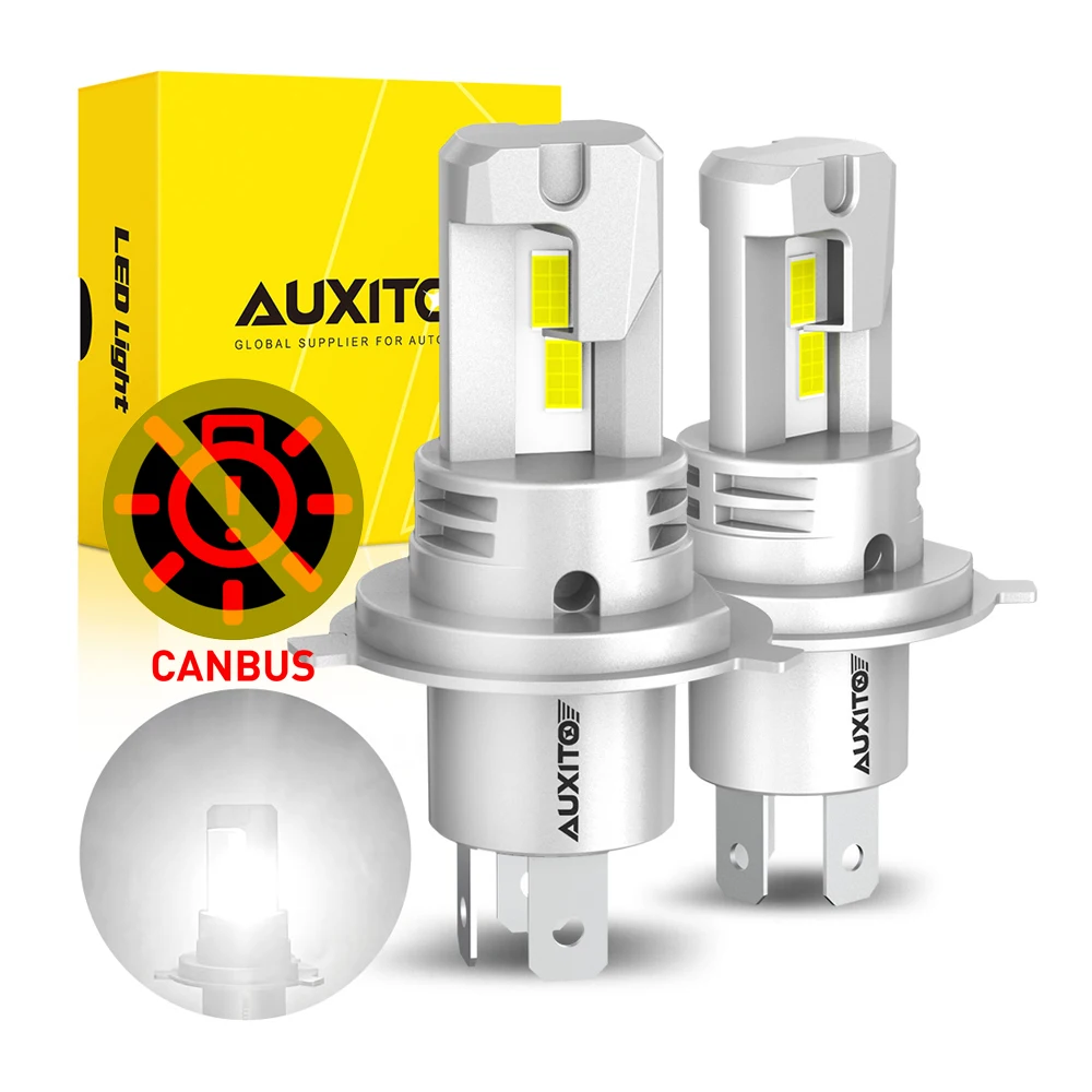Auxito 2 Stuks H4 Led Koplampen Hoog En Dimlicht Canbus Geen Fout Voor Audi Ford Bmw Honda Vw Toyota 9003 H4 Hb2 Led Lamp Koplamp