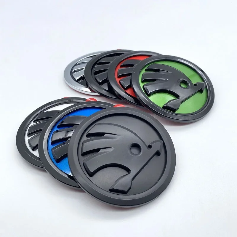 For SKODA Front Car Head Badge Refit Original Size 90MM 100MM Car Emblem With Curvature