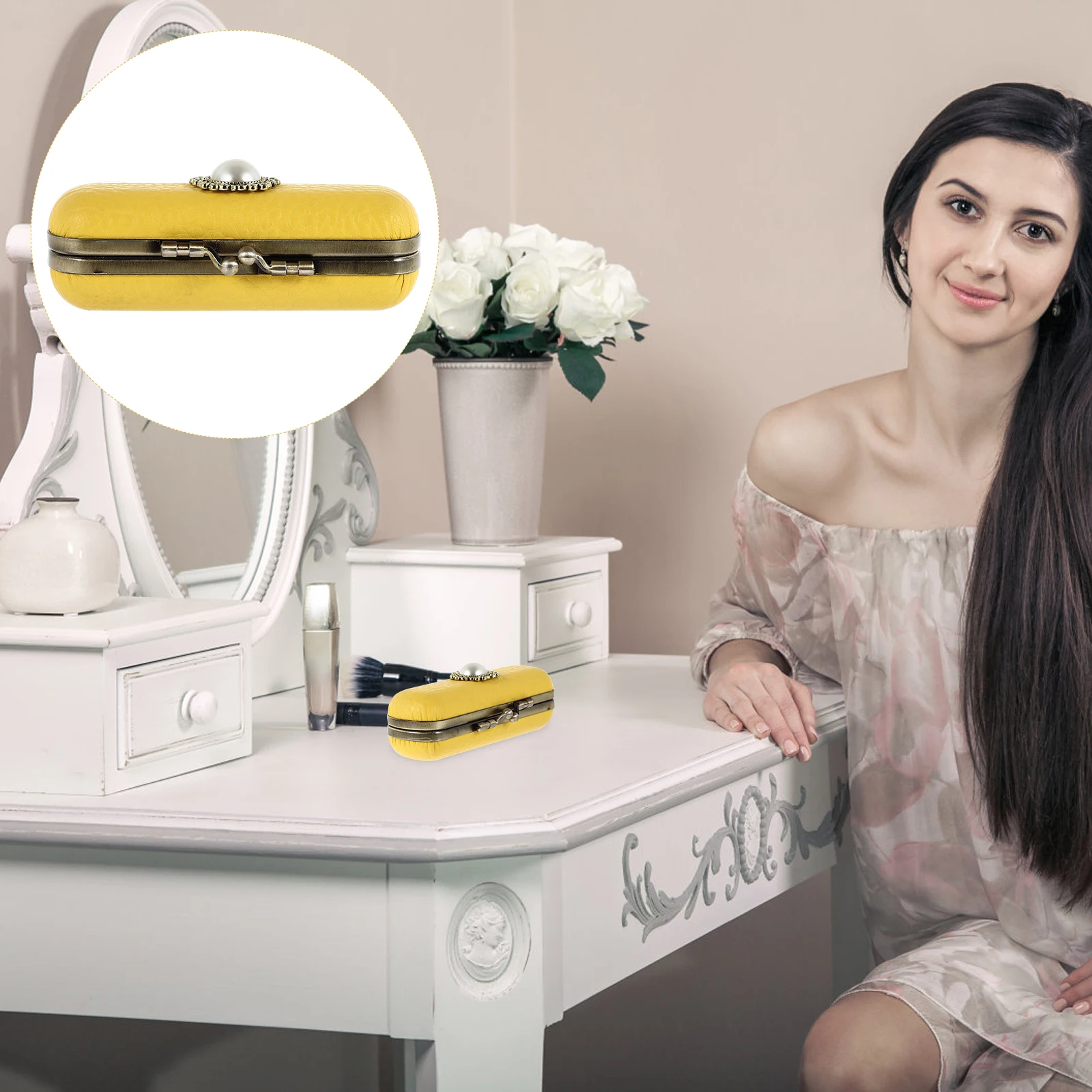 

Chic Retro Lipstick Storage Box Single Compact Design Desktop Organizer Jewelry Holder Portable Gift Box for Women