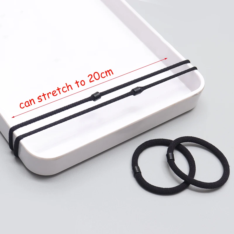 30pcs Thick Ponytail Hair Rope Black Hair Ties Elastic Hair Holder Rubber Bands Accessories Customized