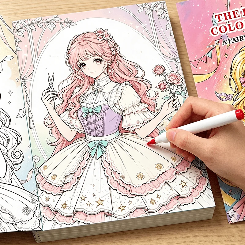 Princess Coloring Book for Girls, A Fairy Tale of Colors, Kids Princess Colouring Pages, Children Activity Book, Gift for Girls