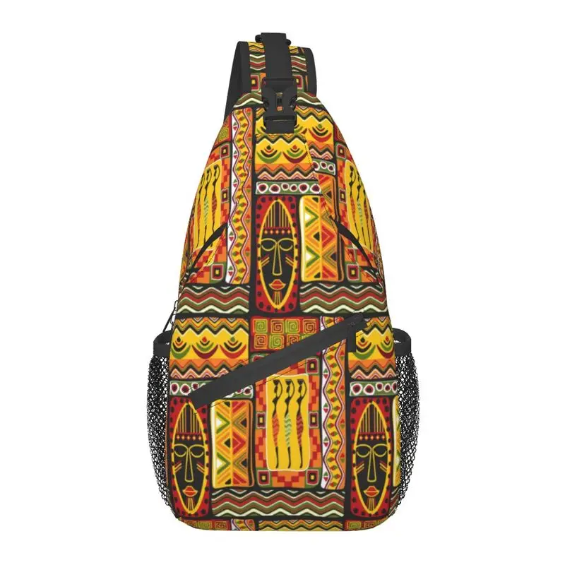 Ransel Selempang Crossbody Pola Elemen Afrika Fashion Tas Dada Bahu Budaya Etnis Afrika untuk Perjalanan