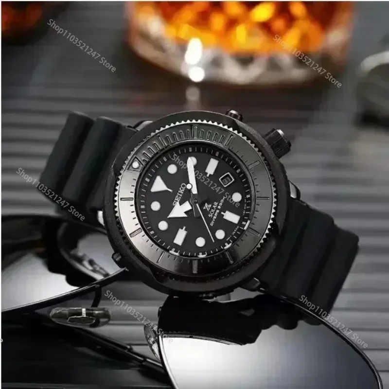 Original SEIKO Men Watches PROSPEX SNE537 Top Brand Luminous Circular Dial Sports Couple Men Watch Silicone Strap Wristwatches