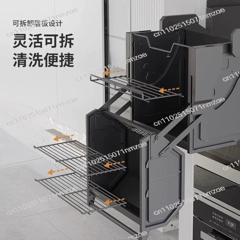 Pull-Down Basket Storage Shelves with Lifter Mechanism, Ideal for Tall Kitchen Cabinets